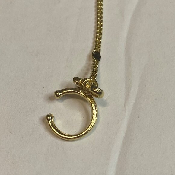 Moon and Star Rhinestone Long Earring Ear Cuff Women’s Gold Tone - Picture 3 of 8